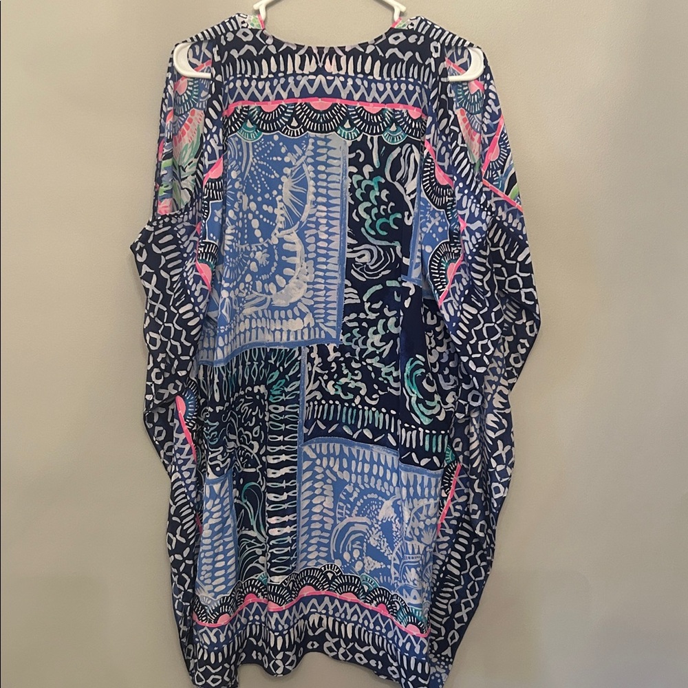 Lilly Pulitzer Navy Floral Tunic Dress - Pink & Green Print - Picture 5 of 7